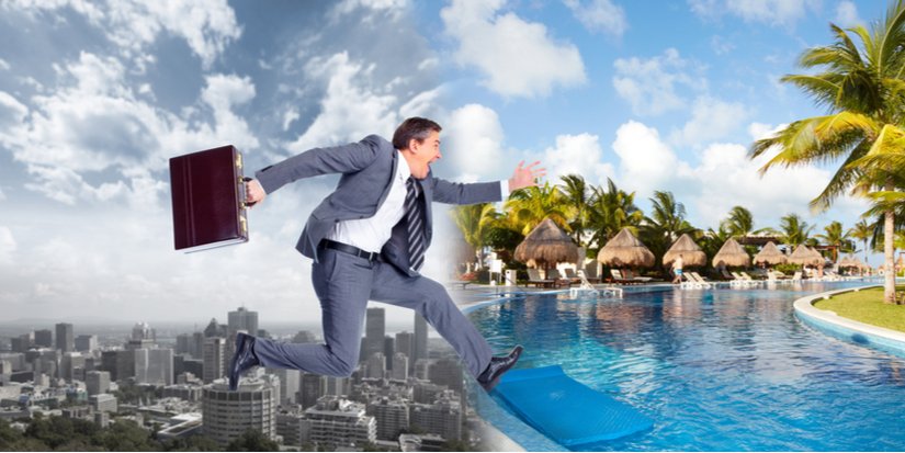Zonder zorgen out of the office en into the pool